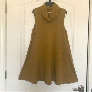 Knit Jumper Dress by Aryeh in M, Gold/ black heather knit.